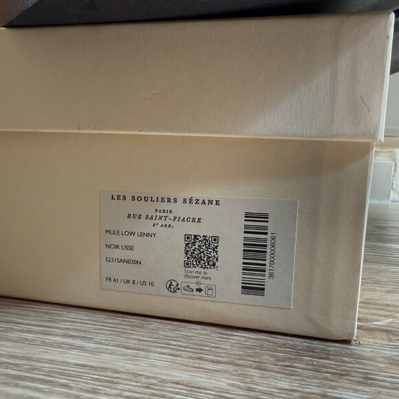 Sezane Lenny Sandals Black Leather Sandals with Gold Buckles-10 - Picture 8 of 8